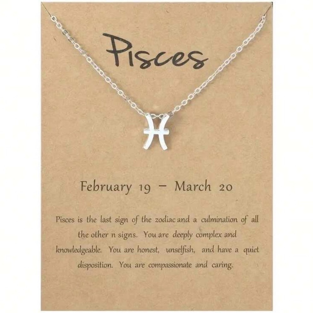 Silver Pisces Zodiac Necklace